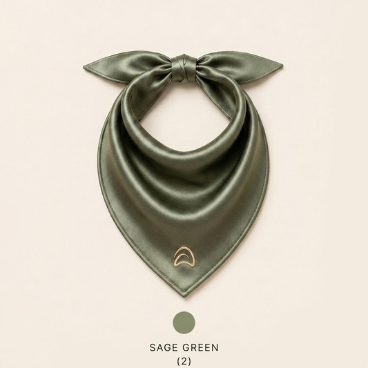 Satin Scarf — Sage Green