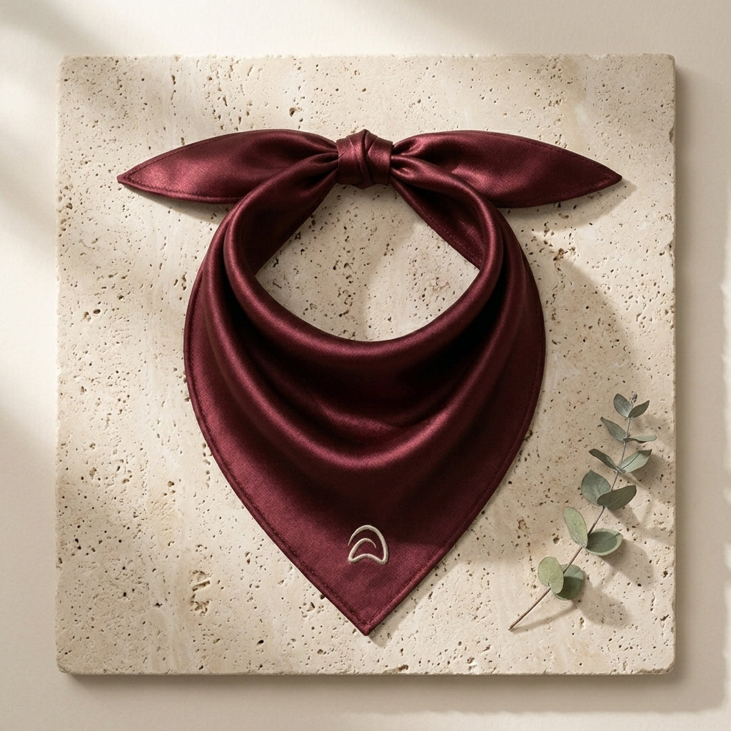 Satin scarf — Deep Wine
