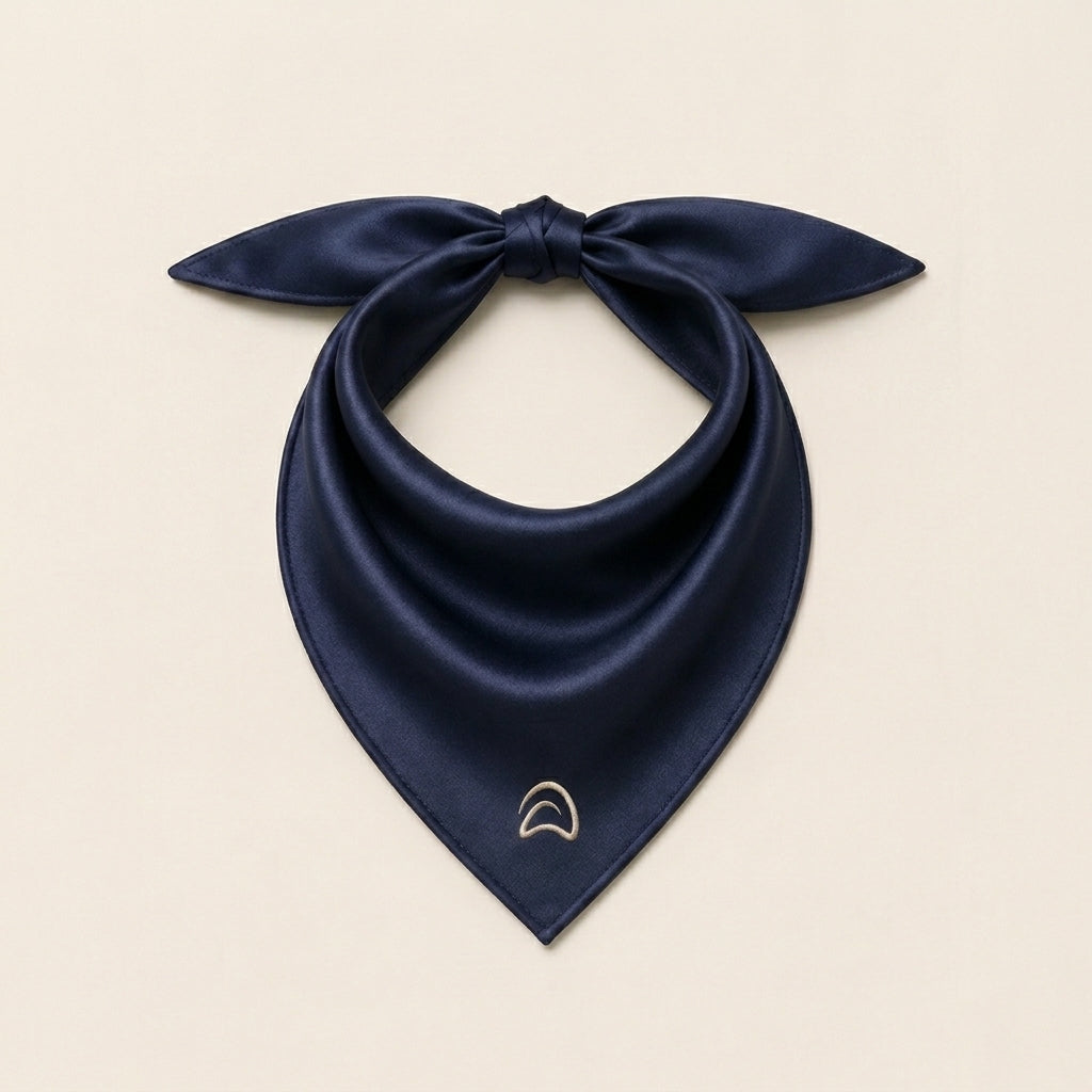 Satin Scarf — Navy Blue