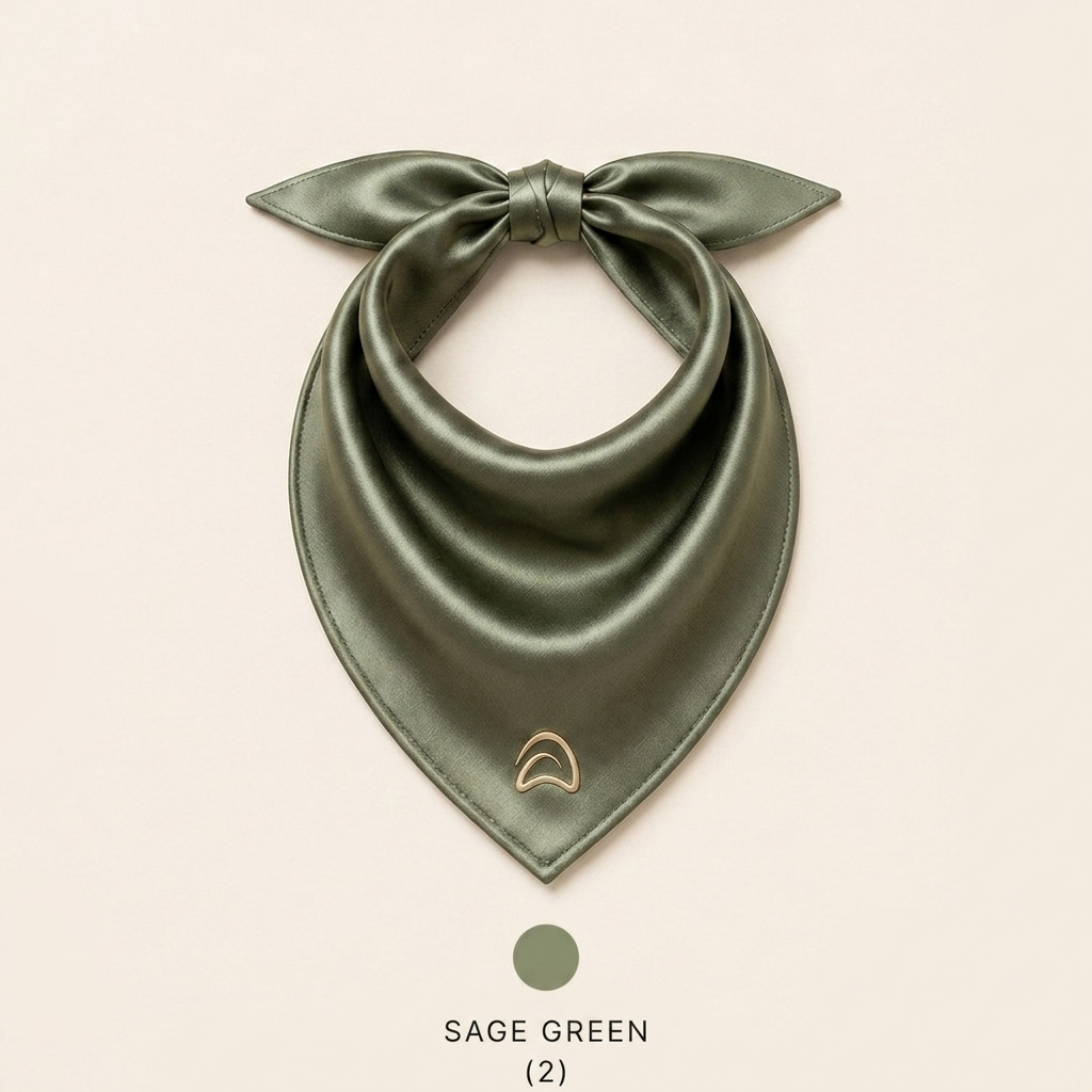 Satin Scarf — Sage Green
