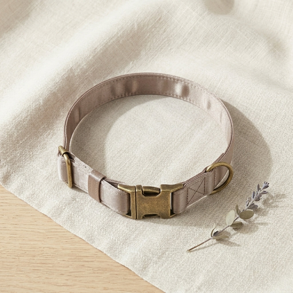 Satin-lined collar - Taupe