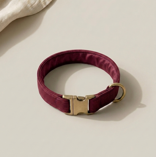 Satin-lined collar - Deep Wine